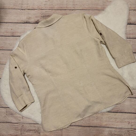 Van Heusen studio cream color collard button-down shirt - Picture 8 of 8